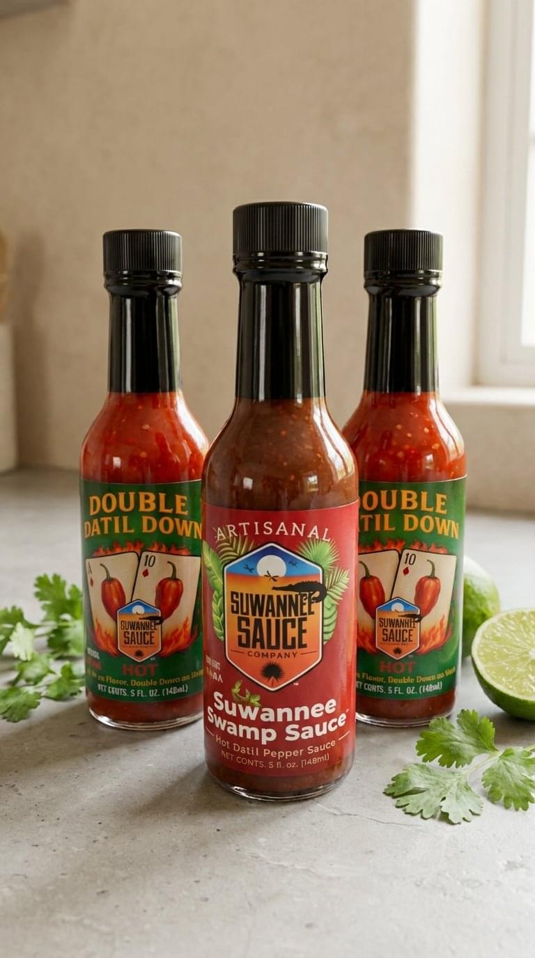 Suwannee Sauce Company 2 Double Datil Down 1 Suwannee Swamp Sauce Variety 3 Pack - Suwannee Sauce Company