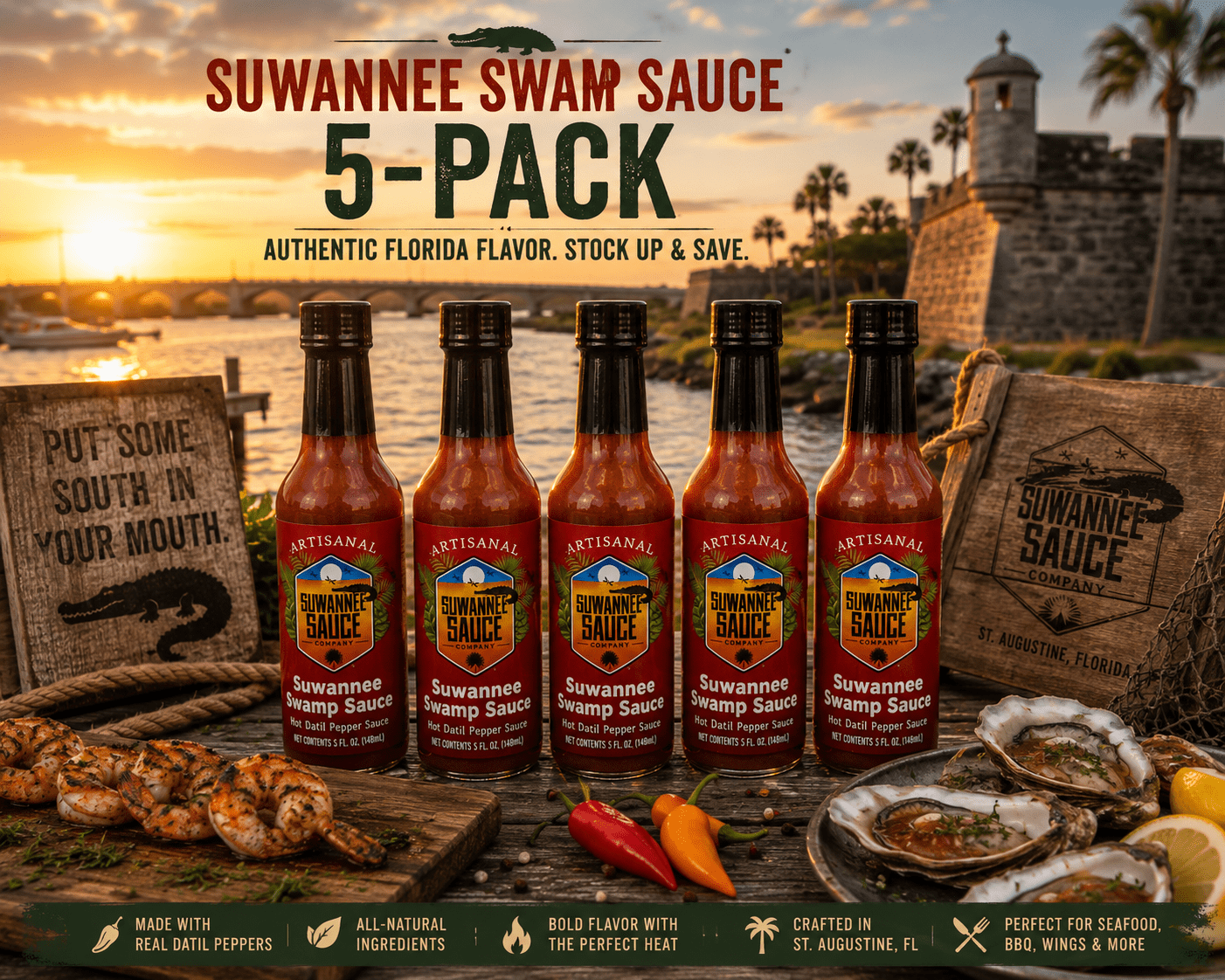 Suwannee Swamp Sauce 5-Pack - Suwannee Sauce Company